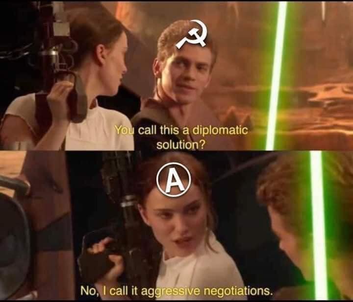 The meme is a photo of a Star Wars character, Padmé Amidala, with a caption "You're a communist, I'm a capitalist, and you're never going to convince me that communism works." The image is a humorous take on the idea that a character from a science fiction movie is being used to illustrate a debate between communism and capitalism.